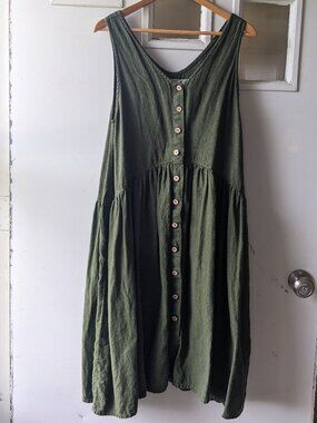 notPERFECTLINEN Volume Dress Juniper